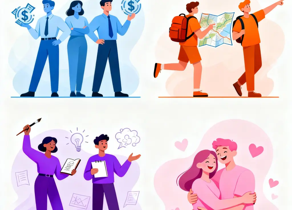 4 types of independence graphically represented