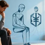 a man sitting and reflecting