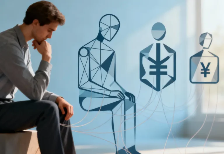 a man sitting and reflecting