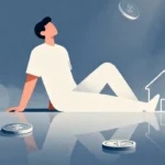 man relaxes looking at the sky